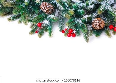 Christmas Holiday Decorations Isolated On White Background