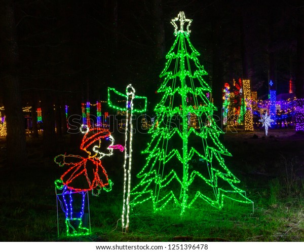 Christmas Holiday Lights Decorations Garden Near Stock Photo Edit