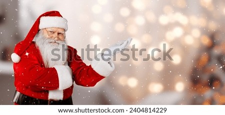 Christmas holliday Santa Claus open palm