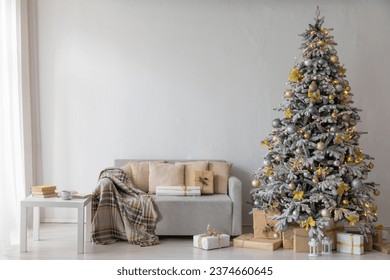 Christmas Home Interior with Christmas tree