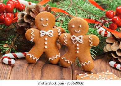 Christmas homemade gingerbread man cookies