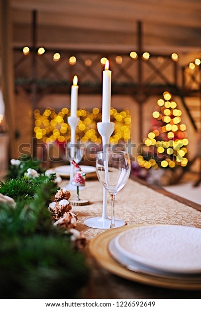 Christmas House Decoration Chrismas Background Indoor Stock Image