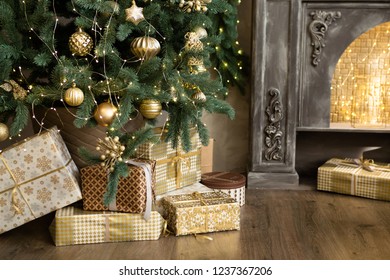 Garland On Fireplace Stock Photos Images Photography Shutterstock