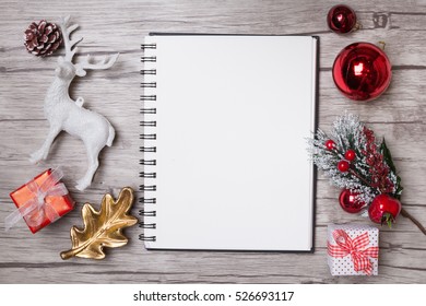 Christmas Letter Writing On White Paper With Decorations.