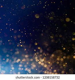 Christmas Light Background.  Holiday Glowing Backdrop. Defocused Background With Blinking Stars. Blurred Bokeh.