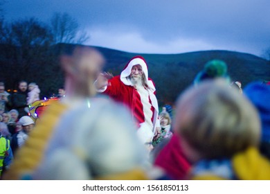 Christmas Light Switch On, Santa, Castleton, Peak District, UK / 16th November 2019