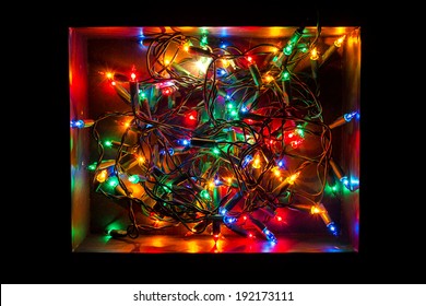 Christmas lights in a box