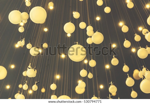 Christmas Lights Festive Decorations Hang Ceiling Stock