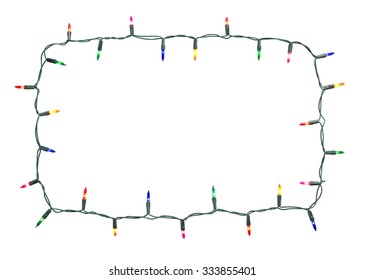 Christmas Lights Frame, CLIPPING PATH Included