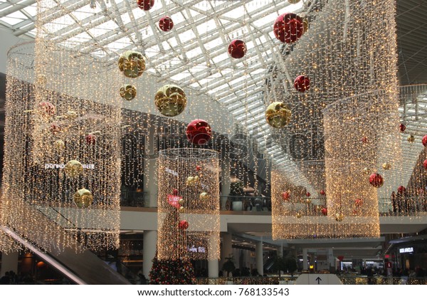 Christmas Lights Hanging Ceiling Stock Photo Edit Now