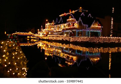 Christmas Lights On House