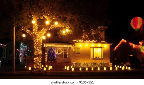 Christmas Lights On A House