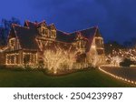 Christmas Lights on a suburban mansion