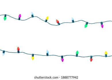 Christmas lights string isolated on white background with clipping path - Powered by Shutterstock