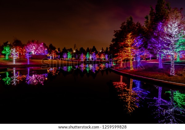 Christmas Lights Vitruvian Park Addison Texas Stock Photo 1259599828 ...