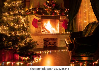 Christmas Living Room Home Interior