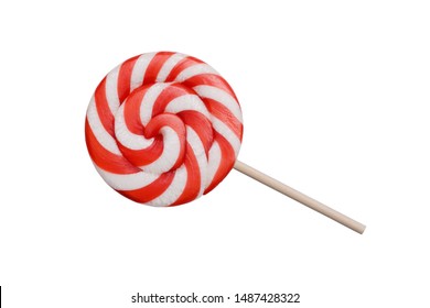 Christmas lollipop spiral shape isolated on white background