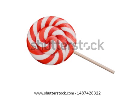 Christmas lollipop spiral shape isolated on white background