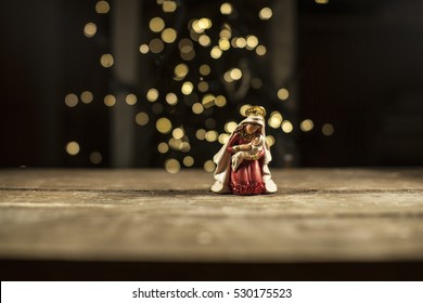 Christmas Manger Scene With Figurines