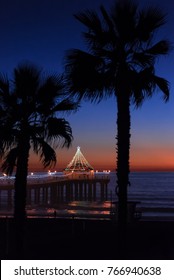 Christmas At Manhattan Beach Pier In California