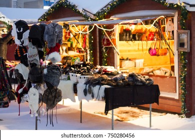 Christmas Market In Rovaniemi In Finnish Lapland In December