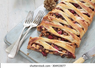 Christmas Mince And Cranberry Lattice Tart