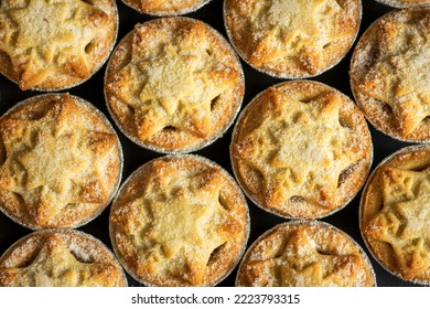 Christmas Mince Pies Background Closeup