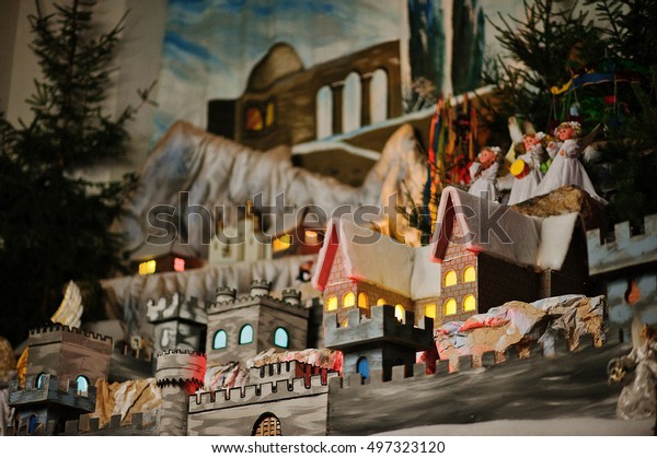 Christmas Nativity Crib Sets Stock Image Download Now