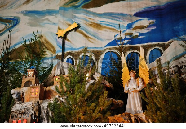 Christmas Nativity Crib Sets Royalty Free Stock Image