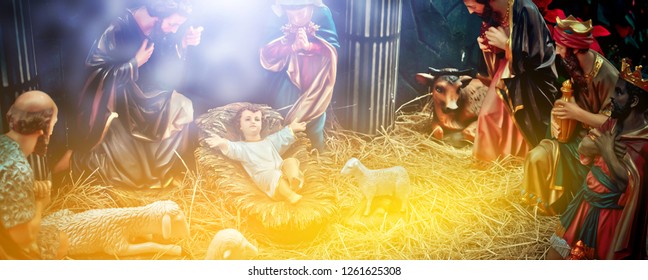 Christmas Nativity Scene Baby Jesus Stock Photo 1261625308 | Shutterstock