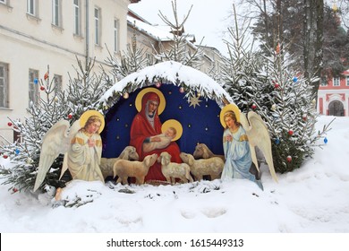 Christmas Nativity scene, festive installation