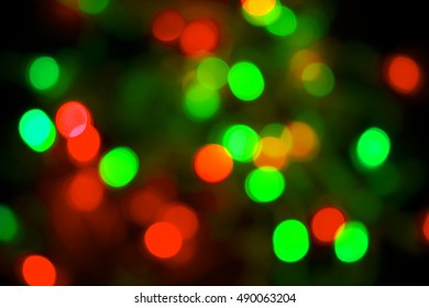 Christmas Or New Year Background ,red And  Green  Bokeh