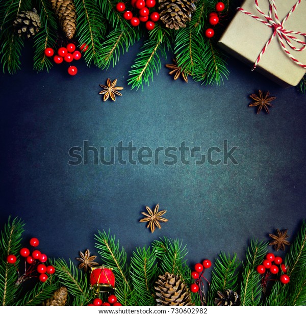 Christmas New Year Dark Background Xmas Stock Photo Edit Now