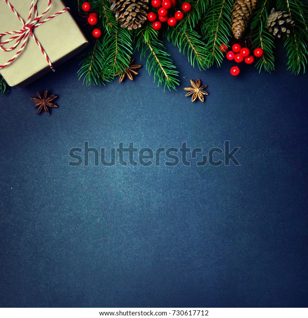 Christmas New Year Dark Background Xmas Stock Photo Edit Now