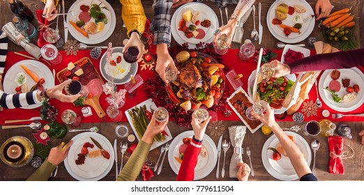 Christmas new year dinner group concept