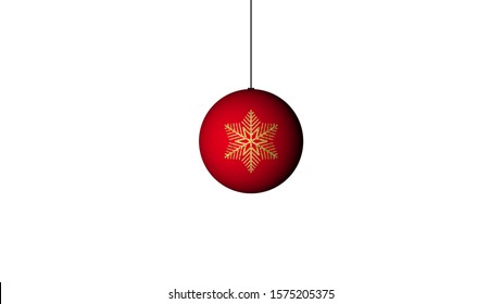 Christmas and New Year red Ball with a golden snowflake. Merry Christmas and a Happy New Year  - Shutterstock ID 1575205375