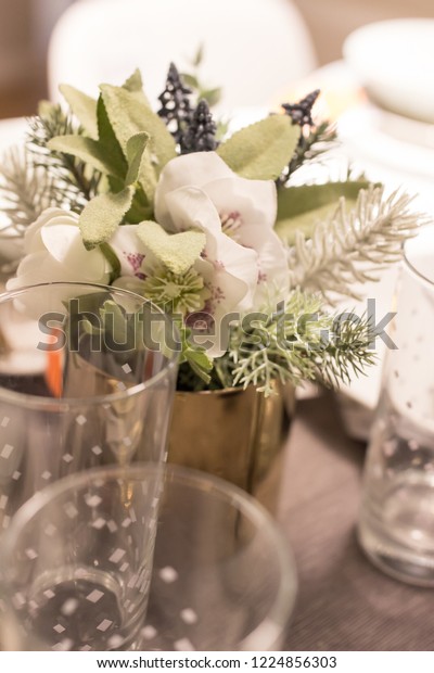Christmas New Year Time Table Decorations Stock Photo Edit Now