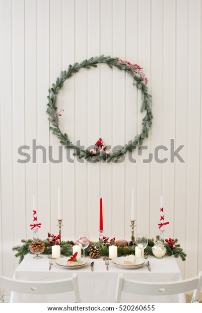 Christmas New Years Interior Nice Table Royalty Free Stock Image