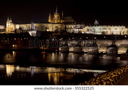 Similar – Prag bei Nacht Fluss