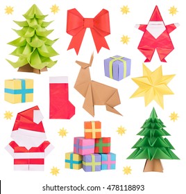 Christmas origami isolated on white background - Powered by Shutterstock - Get 15% off with code: PIKWIZARD15