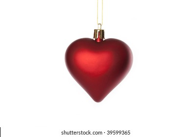 Christmas Ornament (heart) On White Background