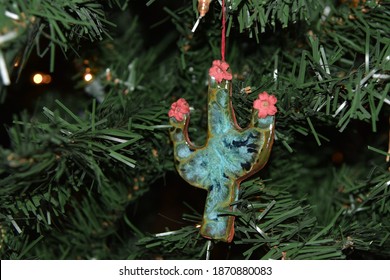 Christmas Ornament Of A Saguaro Cactus On A Tree