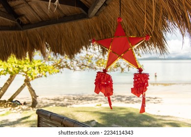 Christmas ornaments found hanging at the beach - Powered by Shutterstock