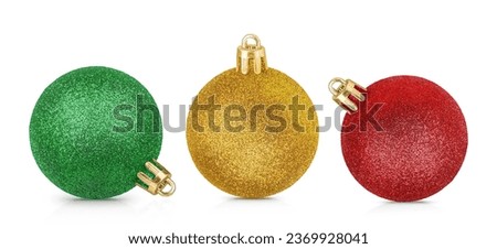 Christmas Ornaments isolated on white background.