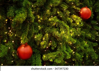 Christmas ornaments on the Christmas tree.