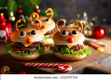 Christmas Party Idea: Kids Christmas Burger Reindeer Sloppy Joe