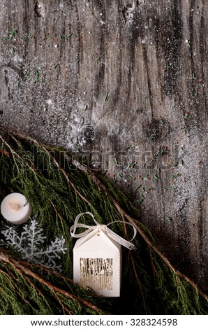 Similar – Foto Bild Weihnachtskugeln in Box auf rustikalem Holzgrund