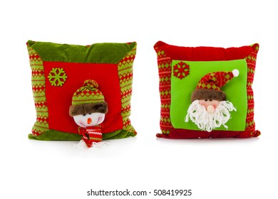 Christmas Pillow For Decoration Isolated On White