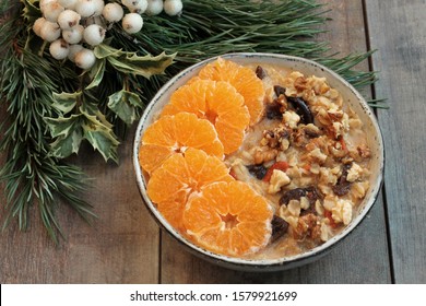 Christmas Porridge With Oranges And Nuts