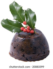 Christmas Pudding Isolated On White